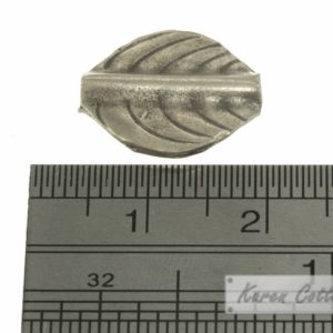 Alternative view of Karen Hill Tribe Silver Flat Leaf Bead : B12-001