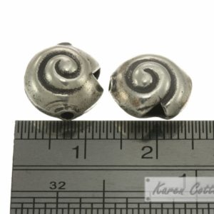 Alternative view of Karen Hill Tribe Silver Plain Round Snail Shell Bead : B22-001