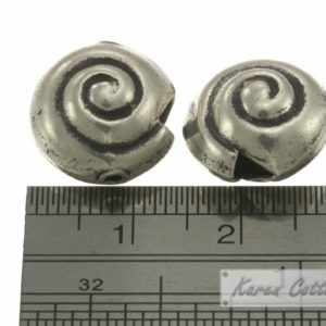 Alternative view of Karen Hill Tribe Silver Plain Round Snail Shell Bead : B22-002