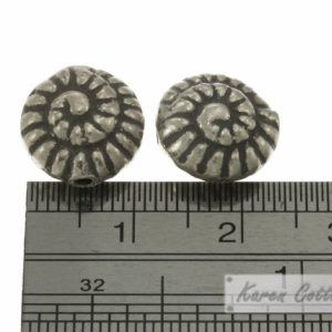 Alternative view of Karen Hill Tribe Silver Line Spiral Snail Shell Bead : B22-007