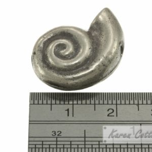 Alternative view of Karen Hill Tribe Silver Plain Spiral Snail Shell Bead : B22-012