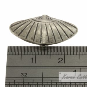 Alternative view of Karen Hill Tribe Silver Fan Shape Sea Shell Bead : B22-031