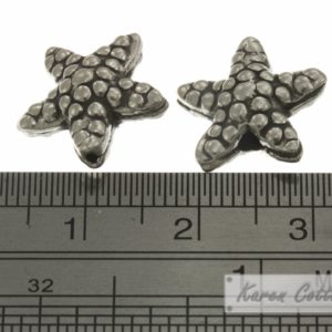 Alternative view of Karen Hill Tribe Silver Starfish Bead ( both side ) : B22-101