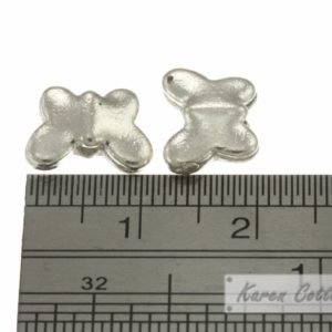 Alternative view of Karen Hill Tribe Silver Plain Tiny Butterfly Bead : B23-001