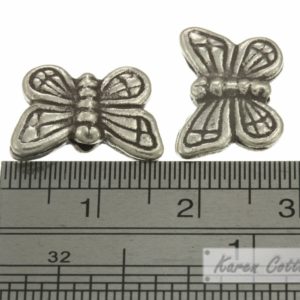 Alternative view of Karen Hill Tribe Silver Forest Butterfly Bead : B23-006