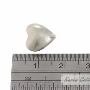 Alternative view of Karen Hill Tribe Silver Plain Heart Bead : B31-001