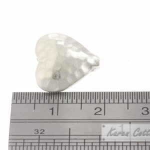 Alternative view of Karen Hill Tribe Silver Hammered Heart Bead : B31-004