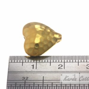 Alternative view of Karen Hill Tribe Silver Hammered Heart Bead : B31-004G