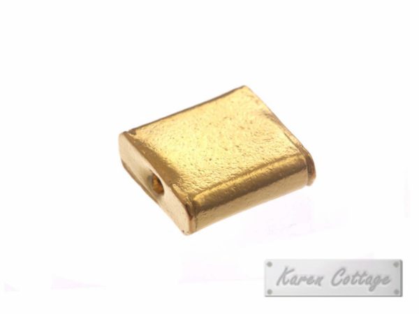 Karen Hill Tribe Silver Plain Flat Square Bead : B32-102G