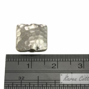 Alternative view of Karen Hill Tribe Silver Hammered Flat Square Bead : B32-106