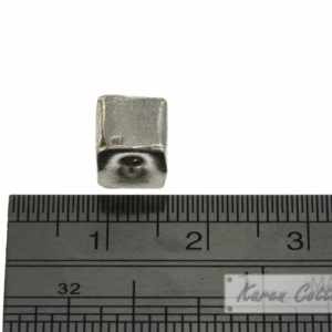 Alternative view of Karen Hill Tribe Silver Plain Cube Bead : B32-113