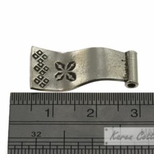 Alternative view of Karen Hill Tribe Silver Printed Rectangle Flag Bead : B32-207