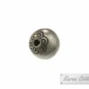 Karen Hill Tribe Silver Flower Printed Hallow Ball Bead : B33-016