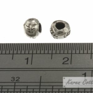 Alternative view of Karen Hill Tribe Silver Leaf Printed Hallow Ball Bead : B33-111