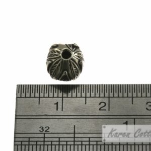 Alternative view of Karen Hill Tribe Silver Tribal Budding Leaf Bead : B42-002