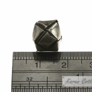 Alternative view of Karen Hill Tribe Silver Plain Woven Cube Bead : B43-002