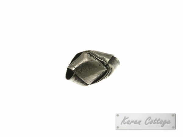 Karen Hill Tribe Silver Plain Woven Diamond Bead : B43-009