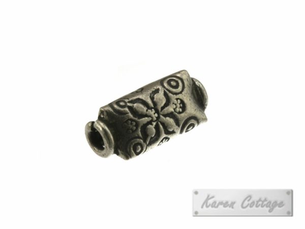 Karen Hill Tribe Silver Tribal 3 side Prism Bead : B44-115