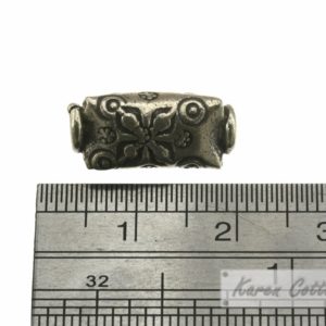 Alternative view of Karen Hill Tribe Silver Tribal 3 side Prism Bead : B44-115