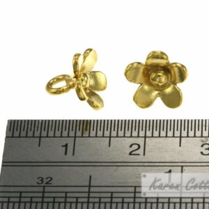 Alternative view of Karen Hill Tribe Silver Plain Anemone Flower Charm : C11-060G