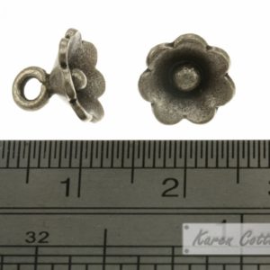 Alternative view of Karen Hill Tribe Silver Plain Anemone Flower Charm : C11-061