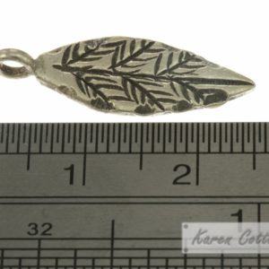 Alternative view of Karen Hill Tribe Silver Arrow Head Leaf Charm : C12-022