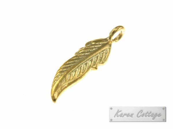 Karen Hill Tribe Silver Feather Leaf Charm : C12-023G