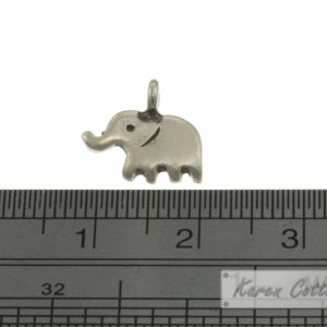 Alternative view of Karen Hill Tribe Silver Flat Plain Elephant Charm : C21-001
