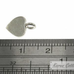 Alternative view of Karen Hill Tribe Silver Plain Flat Heart Charm : C31-002