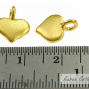 Alternative view of Karen Hill Tribe Silver Plain Flat Heart Charm : C31-002G