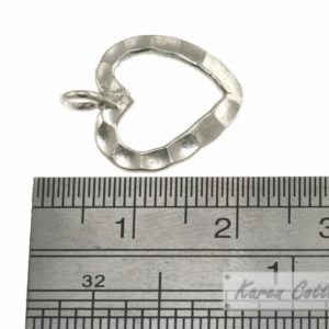 Alternative view of Karen Hill Tribe Silver Flat Hammered Wire Heart Charm : C31-015