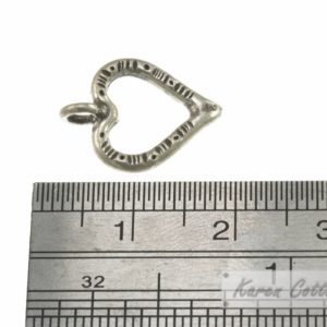 Alternative view of Karen Hill Tribe Silver Line Printed Round Heart Charm : C31-018