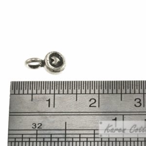 Alternative view of Karen Hill Tribe Silver Round Engrave Tiny Heart Charm : C31-028