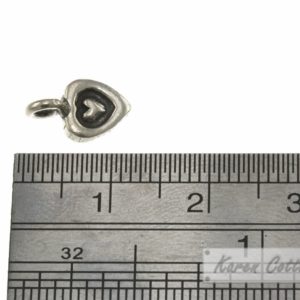 Alternative view of Karen Hill Tribe Silver Heart Engrave Flat Heart Charm : C31-031