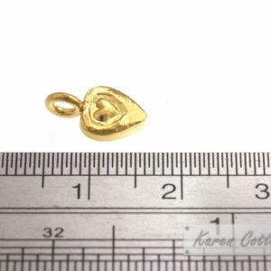 Alternative view of Karen Hill Tribe Silver Heart Engrave Flat Heart Charm : C31-031G