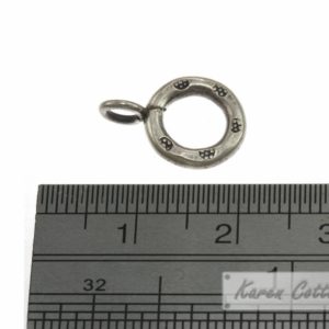 Alternative view of Karen Hill Tribe Silver Bullet Printed Wire Ring Charm : C32-011