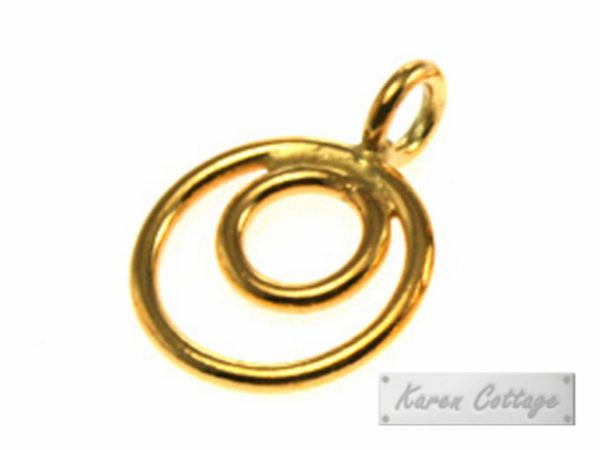 Karen Hill Tribe Silver Double Plain Wire Ring Charm : C32-023G