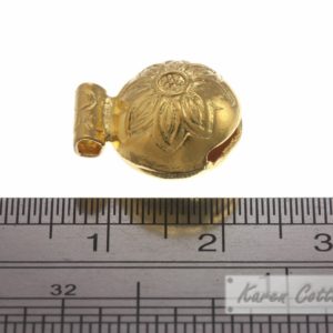 Alternative view of Karen Hill Tribe Silver Flower Printed Tribal Bell Charm : C33-123G