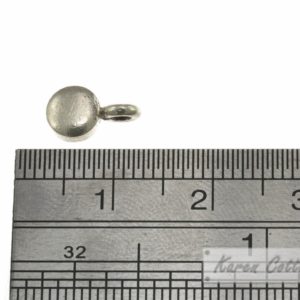 Alternative view of Karen Hill Tribe Silver Plain Flat Tiny Round Charm : C34-002