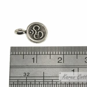 Alternative view of Karen Hill Tribe Silver OM Printed Flat Round Charm : C34-013