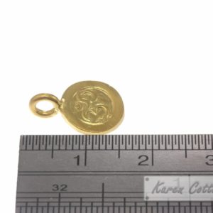 Alternative view of Karen Hill Tribe Silver OM Printed Flat Round Charm : C34-014G