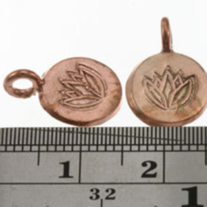 Alternative view of Karen Hill Tribe Silver Lotus Printed Flat Round Charm : C34-020R