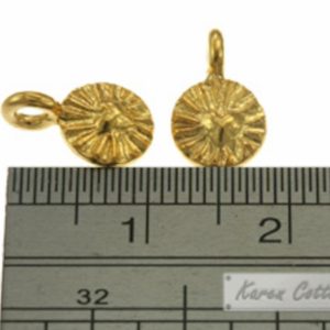 Alternative view of Karen Hill Tribe Silver Heart Engrave Tiny Round Charm : C34-038G