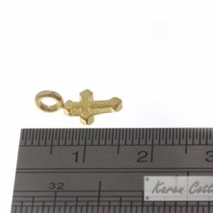 Alternative view of Karen Hill Tribe Silver Tiny Plain Flat Cross Charm : C37-007G