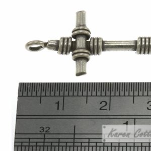 Alternative view of Karen Hill Tribe Silver Tribal Wire Cross Charm : C37-009