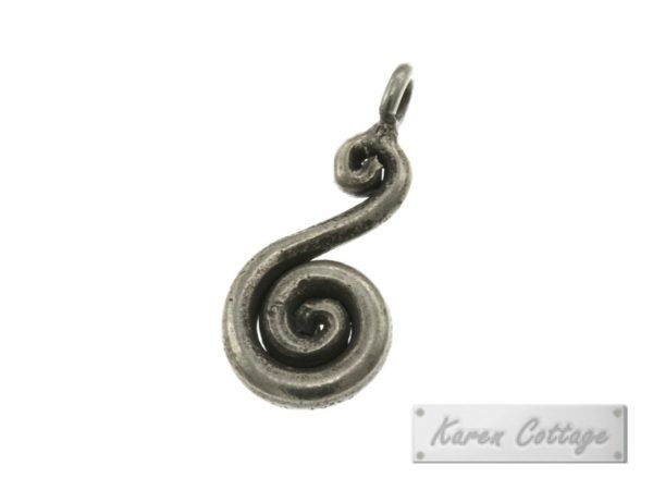 Karen Hill Tribe Silver Solid Wire S-Swirl Charm : C44-016