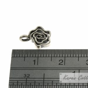 Alternative view of Karen Hill Tribe Silver Flat Silver Spiral Flower Charm : C44-029