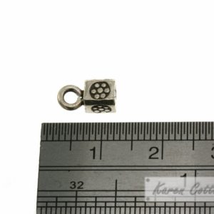 Alternative view of Karen Hill Tribe Silver Bullet Printed Solid Cube Charm : C44-101