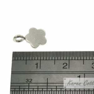 Alternative view of Karen Hill Tribe Silver Plain Flat Flower Shape Charm : C44-116