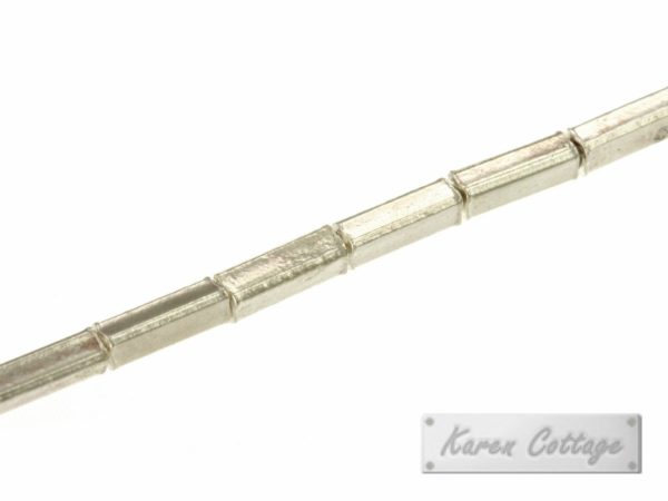 Karen Hill Tribe Silver Plain Ractangle Spacer : E12-010